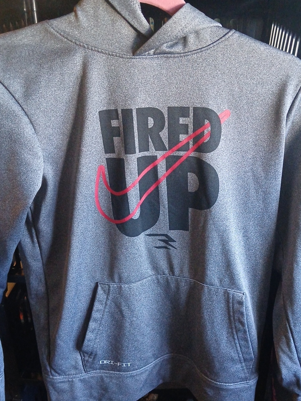 Kids Large Boys Grey 'Fired Up' Hoodie Sweatshirt Russel Wilson Nike